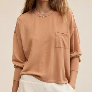 Aerie happy snit pocket long sleeve T-shirt top